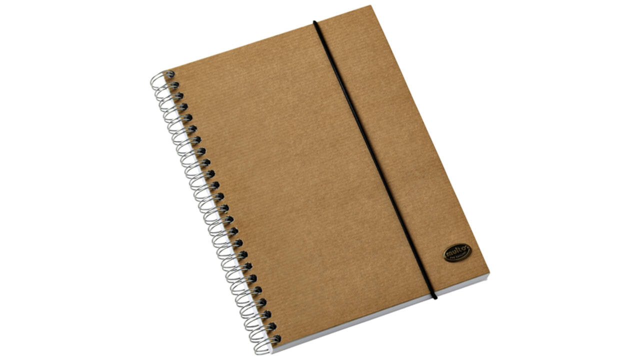 Notitieboek Kraft Line A5 140blz spiraal lijn
