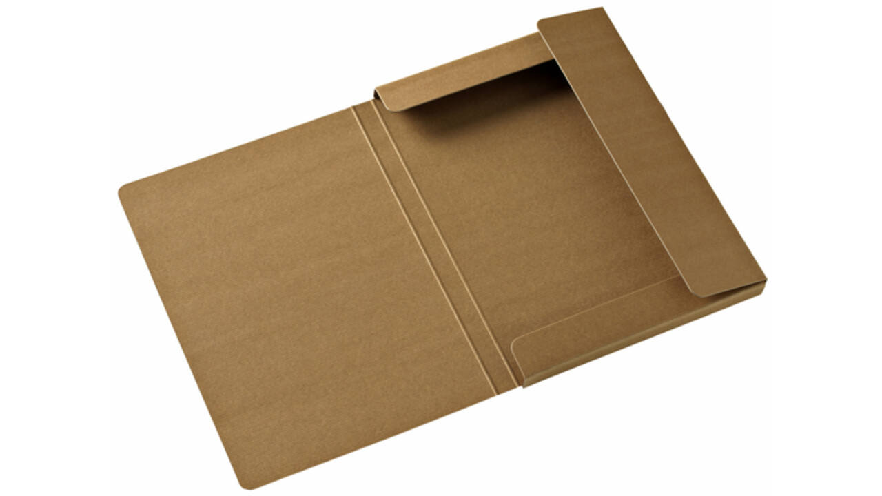 Elastobox Kraft Line A4 3 kleppen bruin