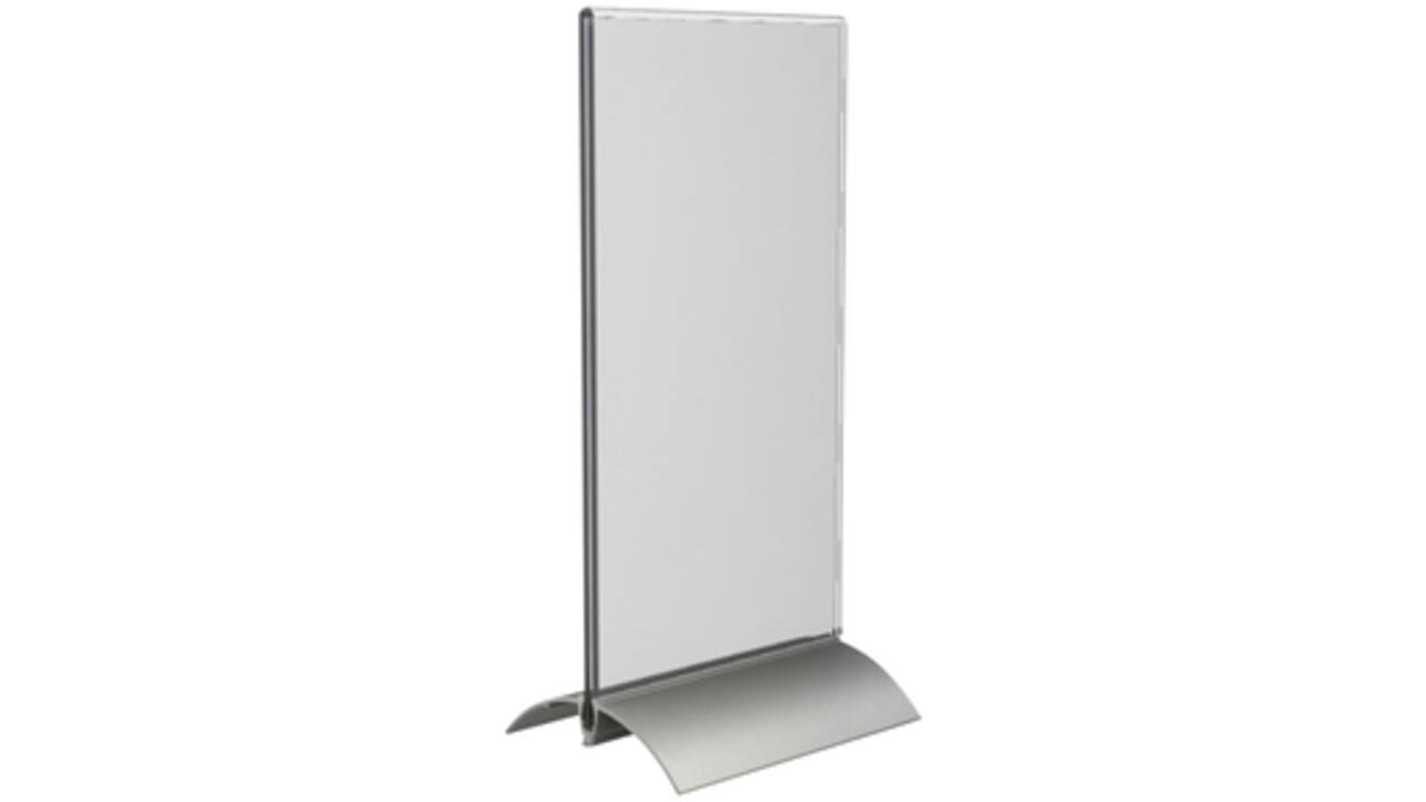 Kaarthouder Europel T-standaard 1/3 A4 staand acryl / aluminium