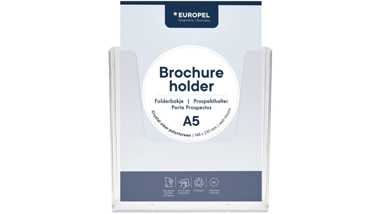 Folderhouder Europel wand A5 transparant