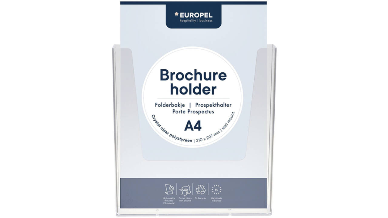 Folderhouder Europel wand A4 transparant