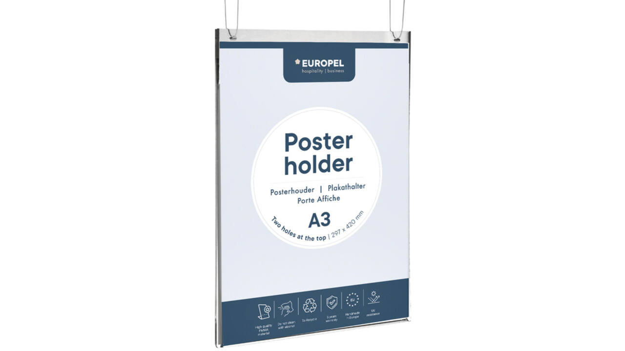 Posterhouder Europel A3 staand acryl