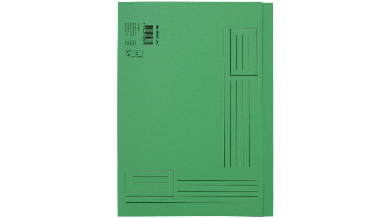 Vouwmap Quantore A4 ongelijke zijde 250gr groen