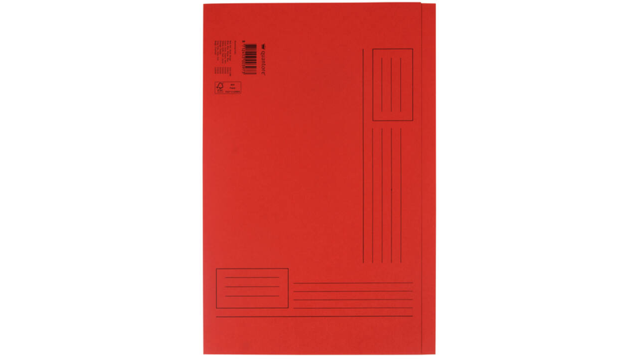 Vouwmap Quantore Folio ongelijke zijde 250gr rood