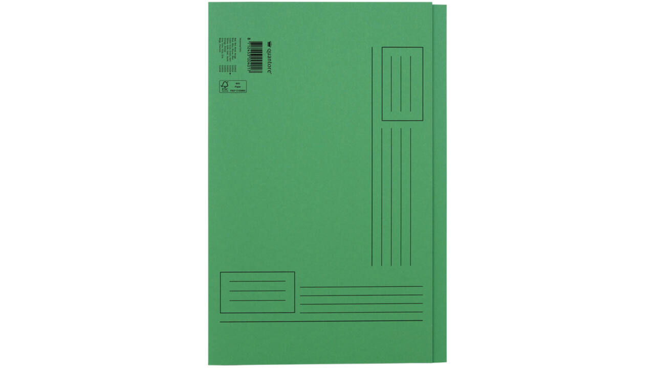 Vouwmap Quantore Folio ongelijke zijde 250gr groen
