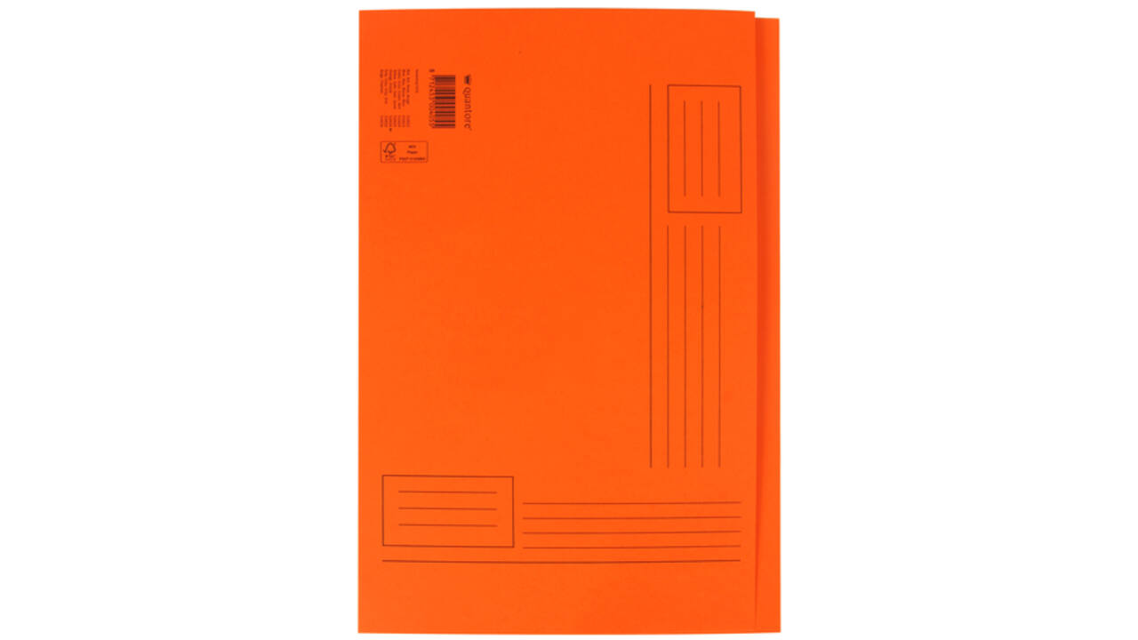 Vouwmap Quantore Folio ongelijke zijde 250gr oranje