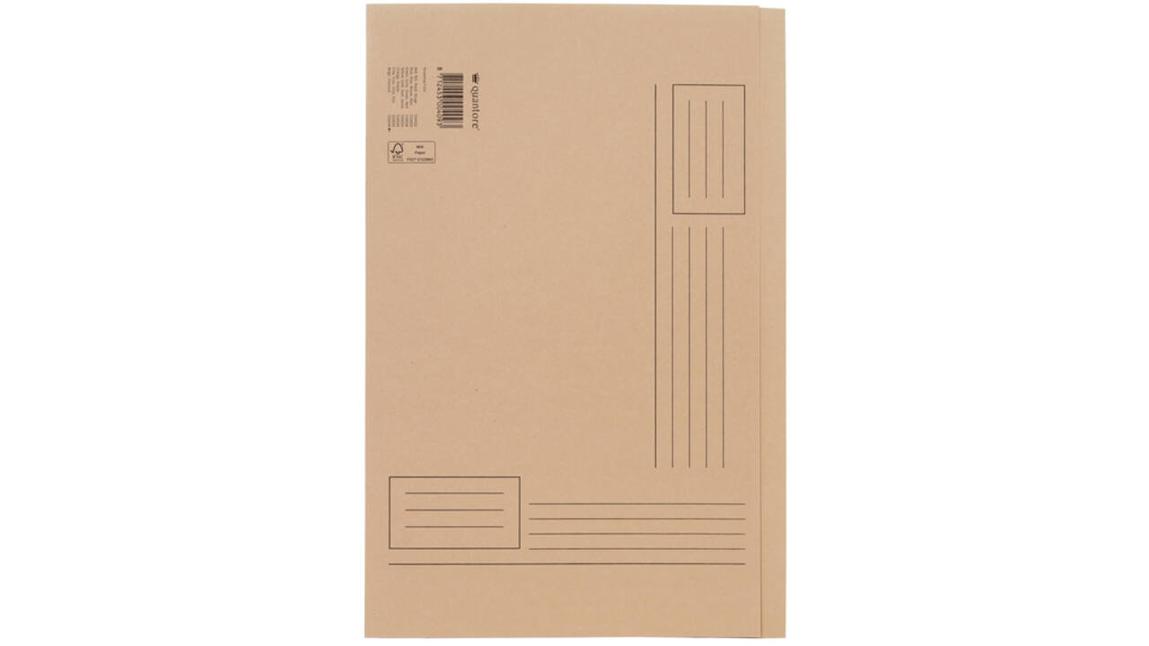 Vouwmap Quantore Folio ongelijke zijde 250gr beige