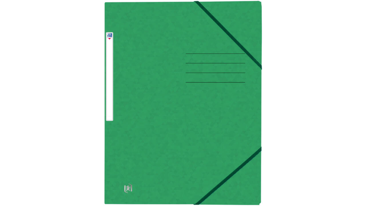Elastomap Oxford Top File+ A4 3 kleppen 390gr groen