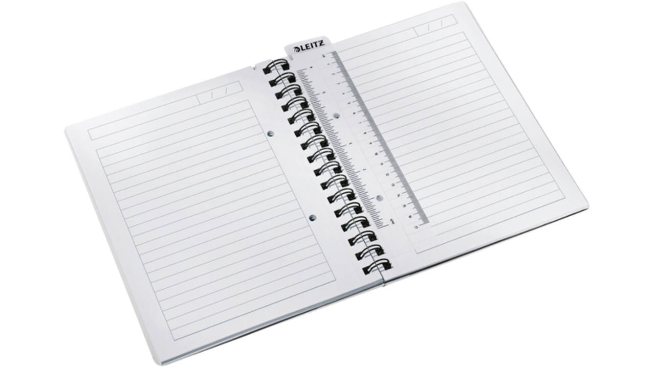 Notitieboek Leitz WOW A5 spiraal PP lijn roze