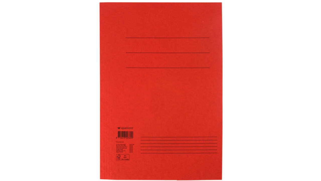 Dossiermap Quantore folio 300gr rood