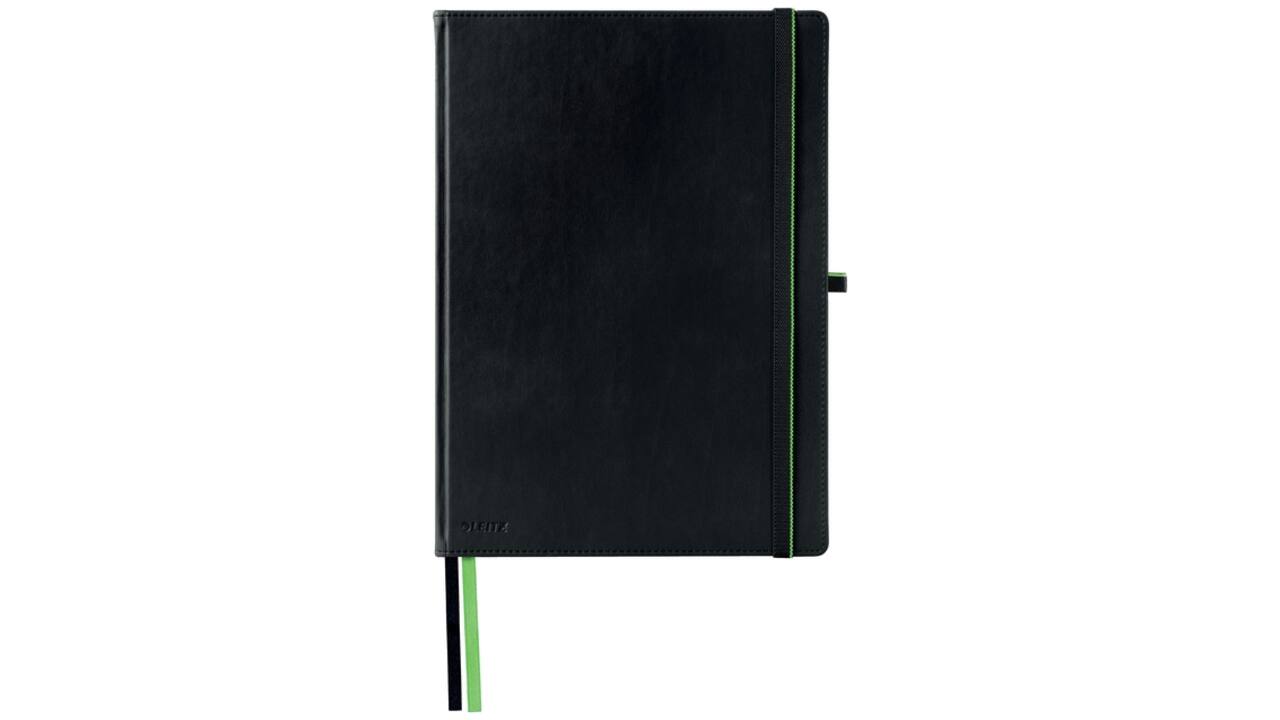 Notitieboek Leitz Complete A4 160blz 100gr lijn zwart