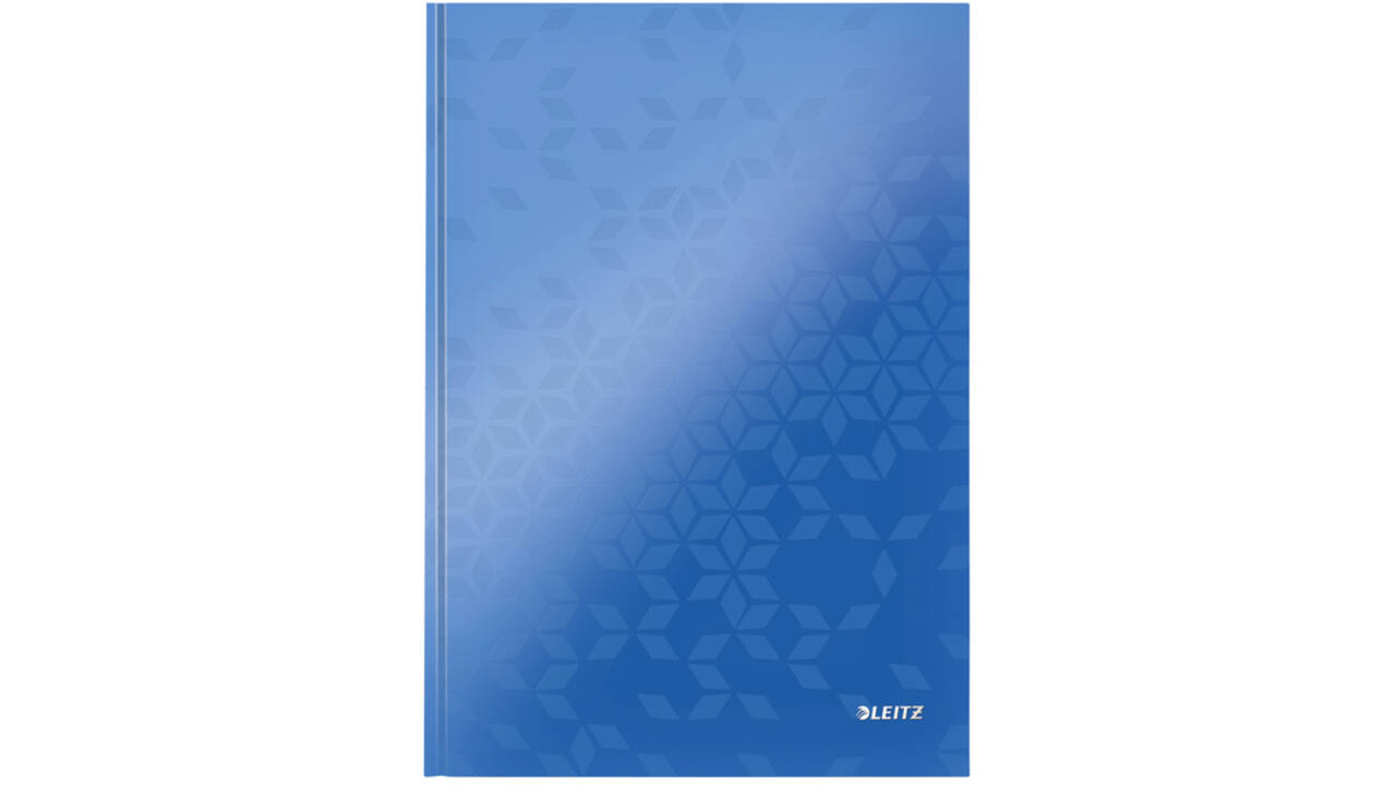 Notitieboek Leitz WOW A4 160blz 90gr lijn blauw