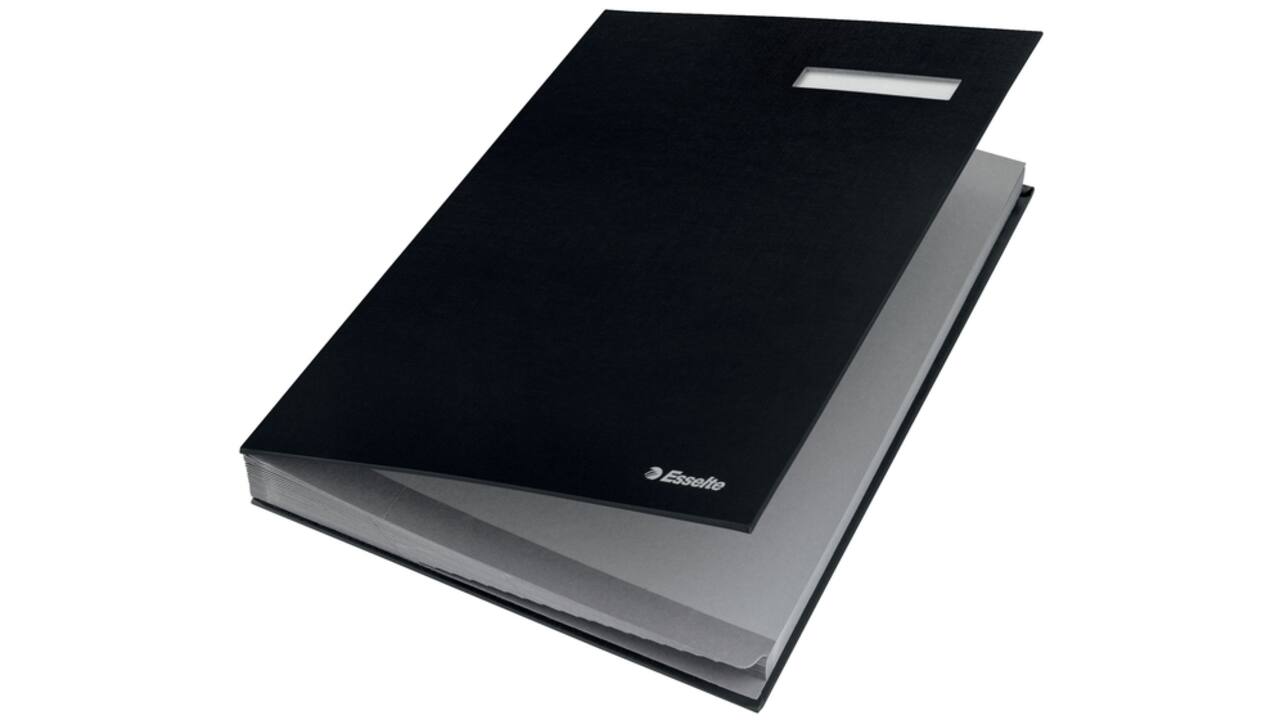 Vloeiboek Esselte 6210 karton 20 tabbladen zwart