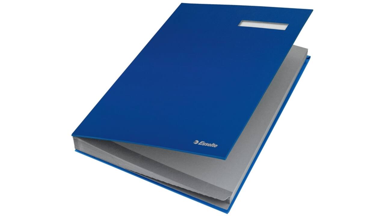 Vloeiboek Esselte karton 20 tabbladen blauw