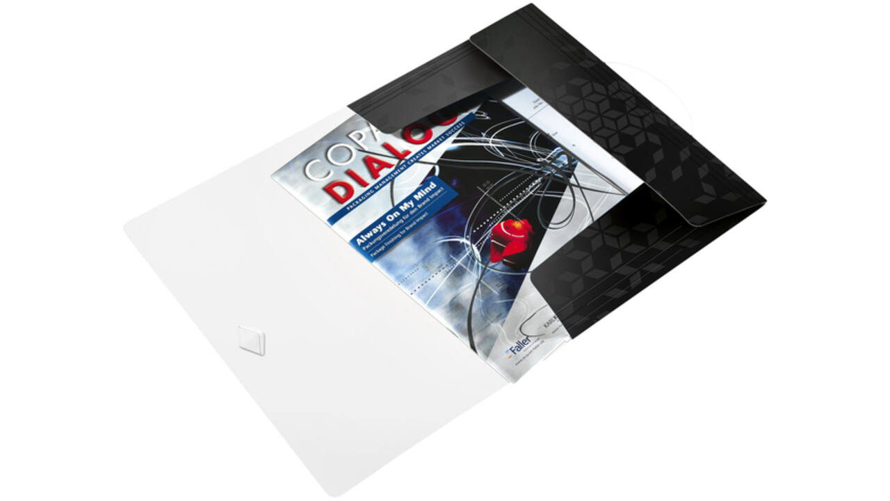Elastomap Leitz WOW A4 3 kleppen PP zwart