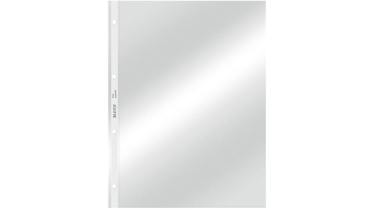 Showtas Leitz Premium standaard copy safe 0.09mm 4-gaats PVC A4 glashelder 100 stuks