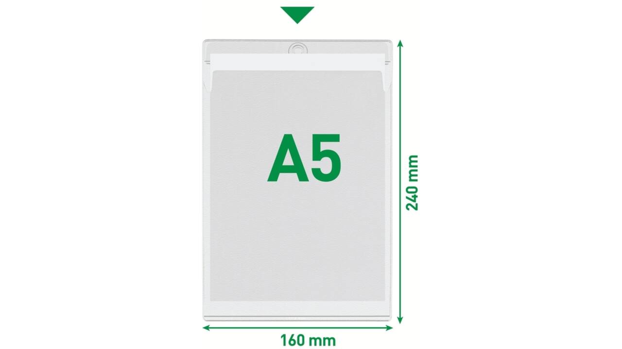 Insteekmap U-model Leitz Premium met ophangoog 0.20mm PVC A5 transparant 50 stuks