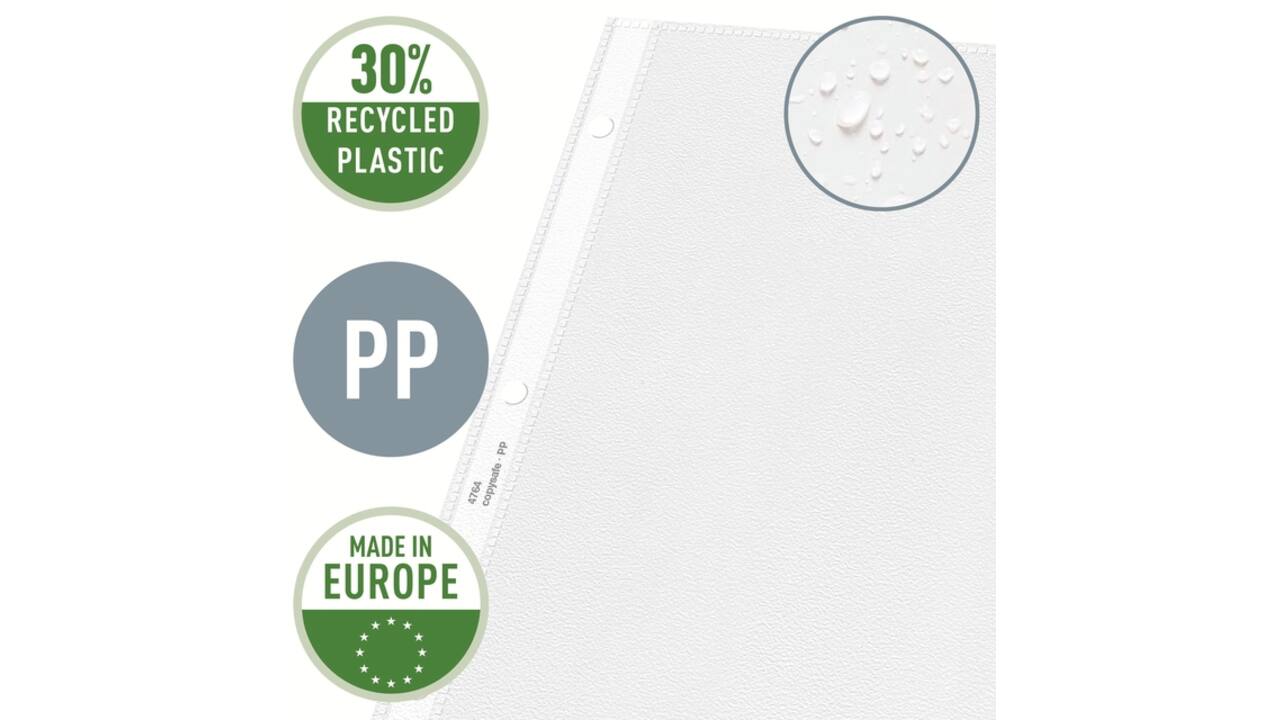 Showtas Leitz Premium met klep copy safe 0.13mm PP A4 transparant 50 stuks