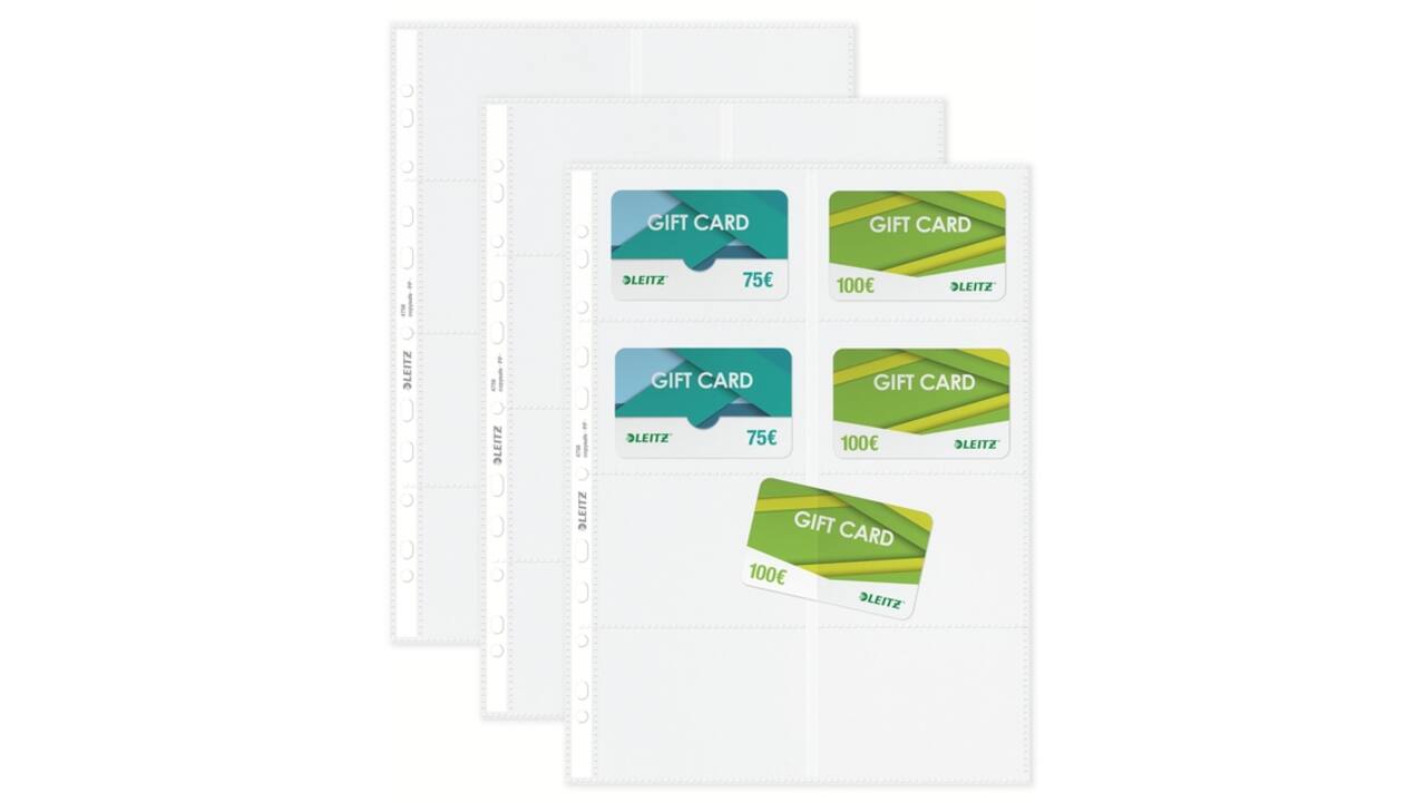 Showtas Leitz Premium voor visitekaartjes copy safe PP A4 glashelder 10 stuks