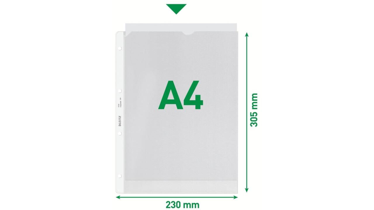 Showtas Leitz Premium copy safe 0.13mm 4-gaats PP A4 transparant 100 stuks