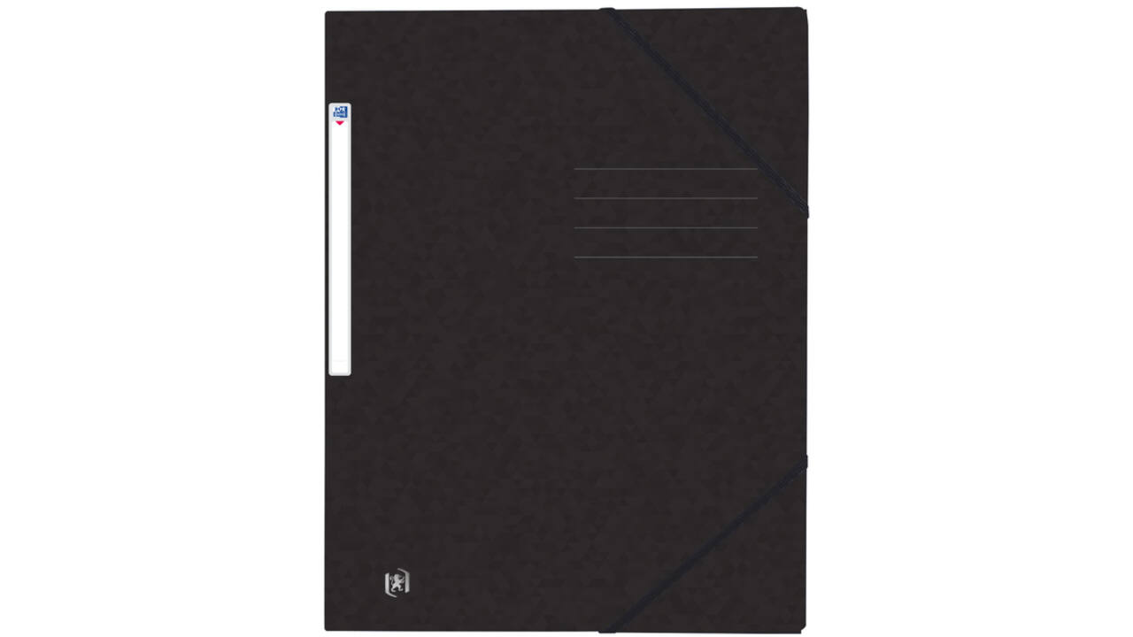 Elastomap Oxford Top File+ A4 3 kleppen 390gr zwart