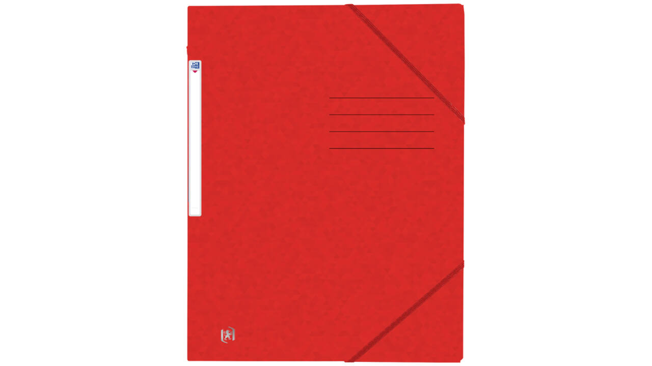 Elastomap Oxford Top File+ A4 3 kleppen 390gr rood
