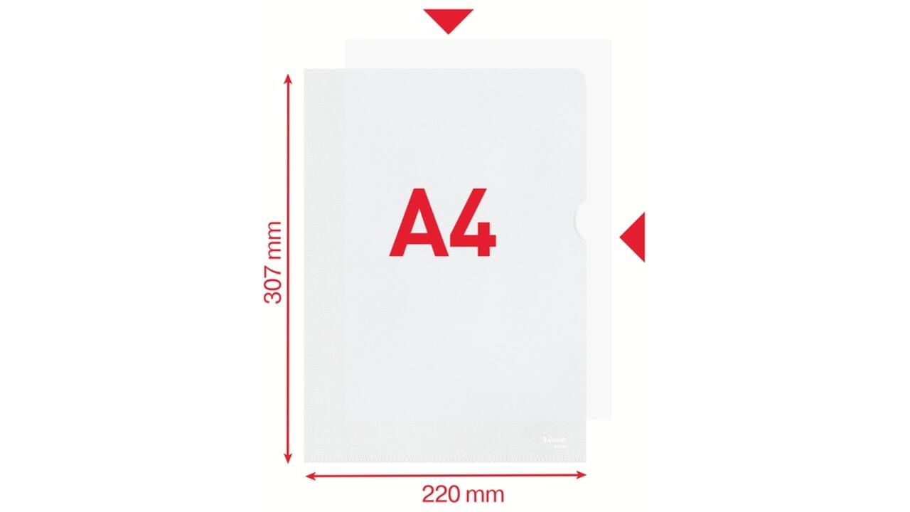 Insteekmap L-model Esselte standaard copy safe PP A4 transparant 100 stuks
