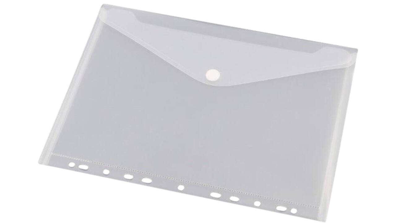 Enveloptas HF2 A4 240x310mm 11-gaats PP transparant wit