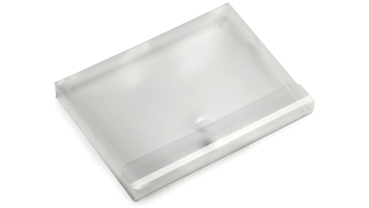 Enveloptas HF2 A4 330x250x30mm dwars PP transparant wit