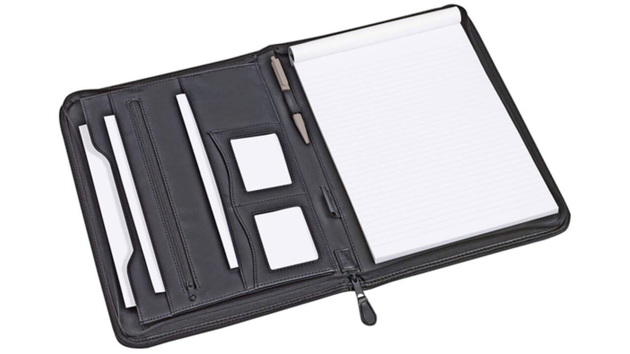 Schrijfmap Rillstab Excellent de luxe A4 lederlook zwart