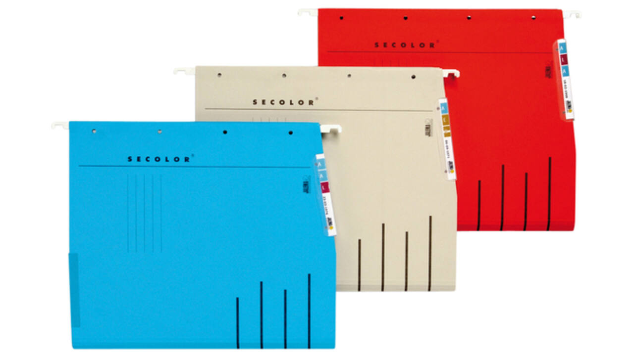 Hangmap Djois Secolor recycled lateraal voor legbord rood
