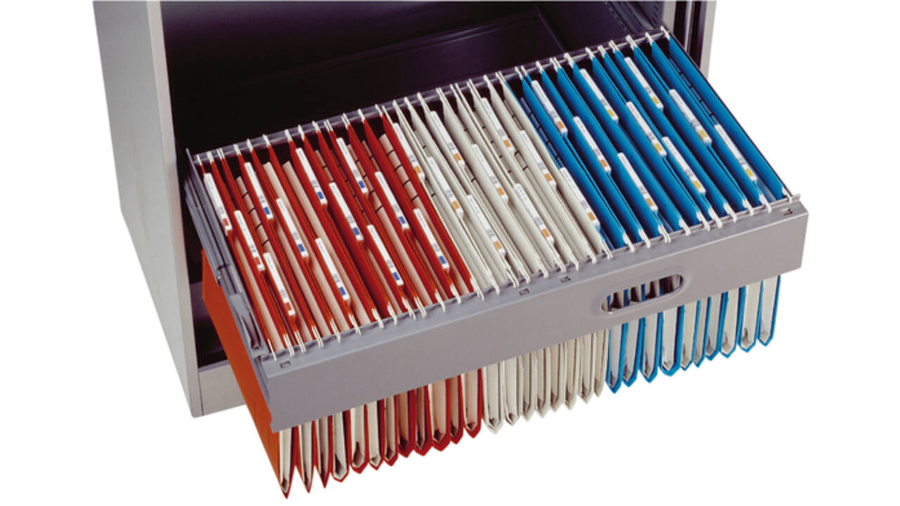 Hangmap Djois Secolor recycled lateraal voor legbord rood