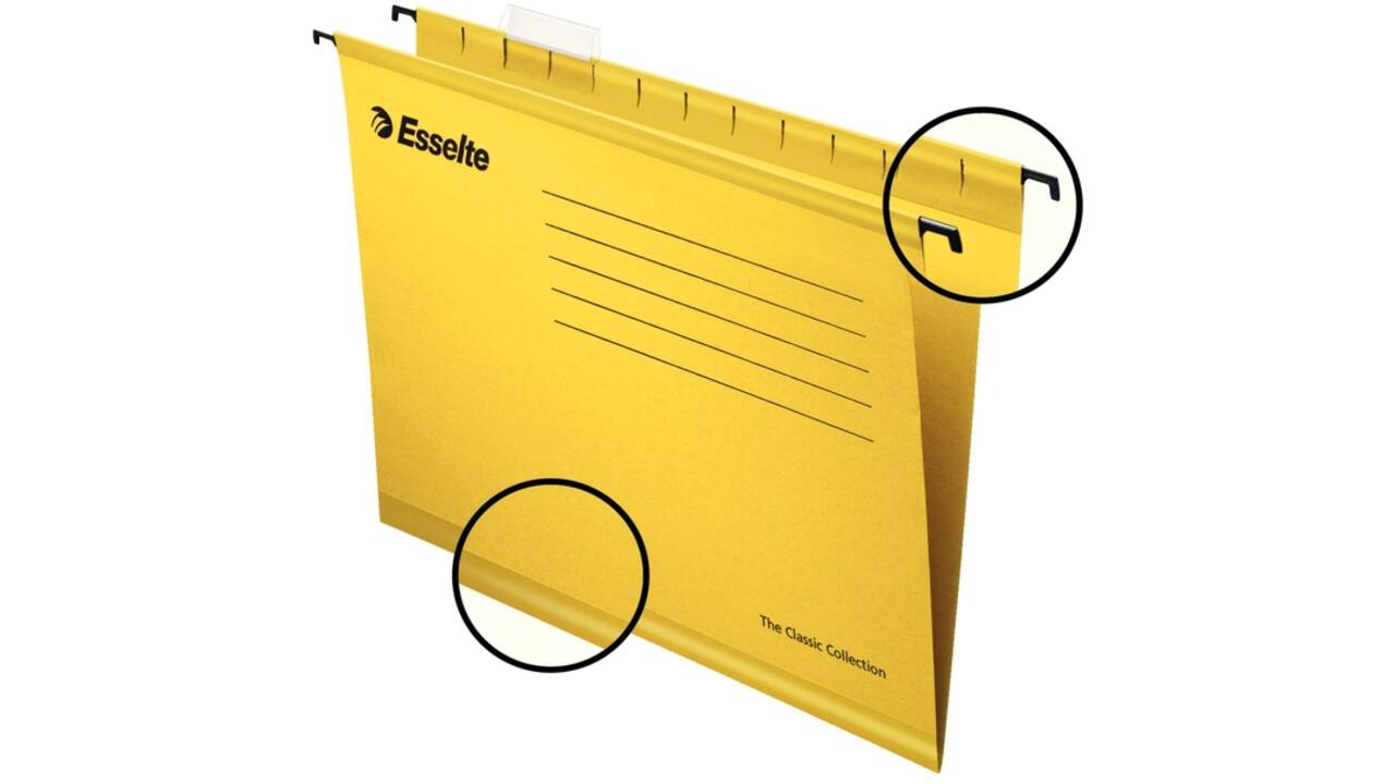 Hangmap Esselte Classic folio V-bodem geel