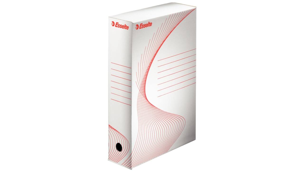 Archiefdoos Esselte Boxycolor 80mm 250x352mm wit (25)