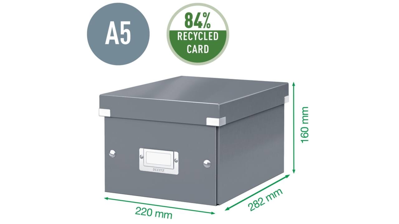 Opbergbox Leitz WOW Click & Store 200x148x250mm zwart