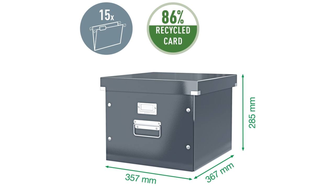 Hangmappenbox Leitz Click & Store 357x285x367mm zwart