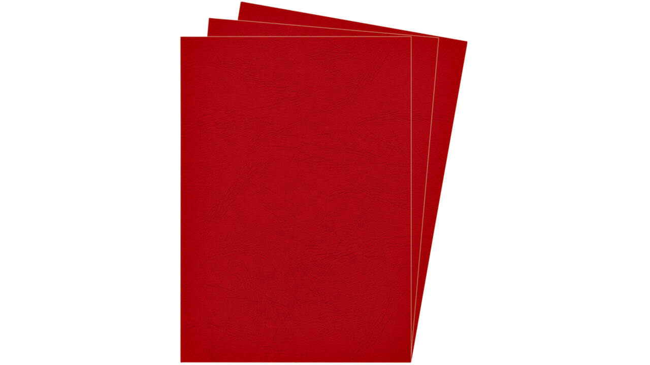 Voorblad Fellowes A4 lederlook rood 100stuks