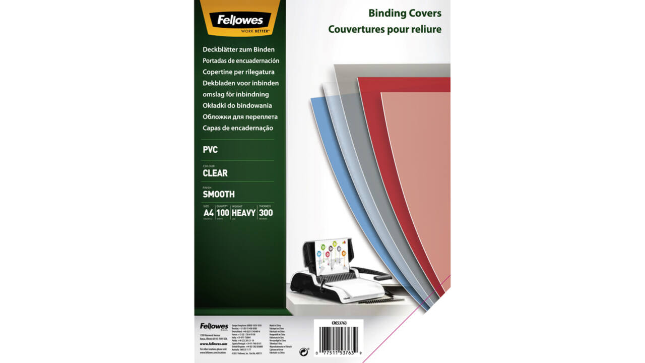 Voorblad Fellowes A4 PVC 300micron 100stuks