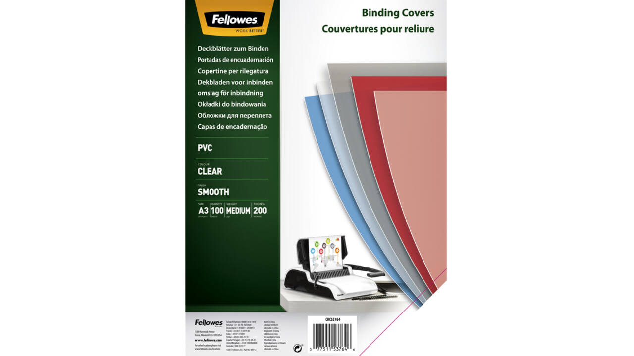 Voorblad Fellowes A3 PVC 200micron 100stuks