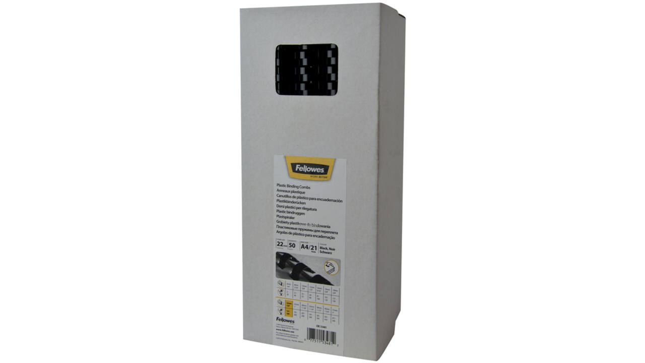 Bindrug Fellowes 22mm 21rings A4 zwart 50stuks