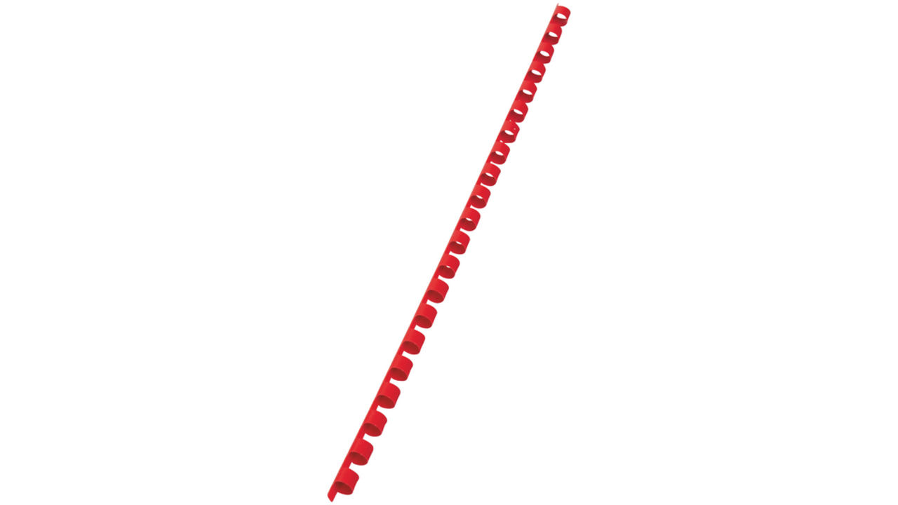Bindrug GBC 8mm 21rings A4 rood 100stuks