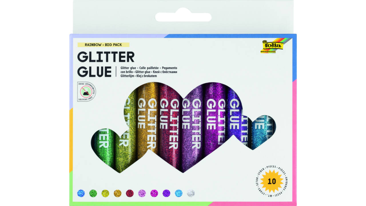 Glitterlijm Folia 9.5ml 10 kleuren