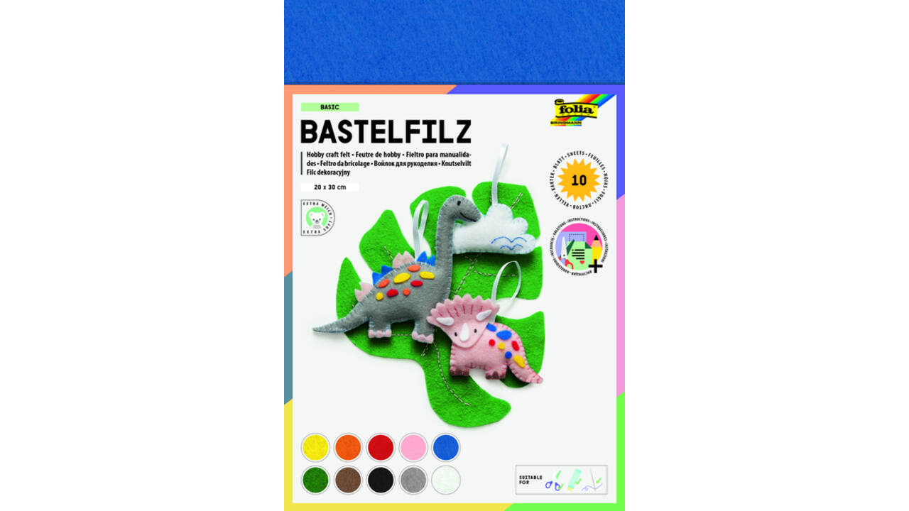 Vilt Folia 20x30cm 150gr 10 vel assorti kleuren
