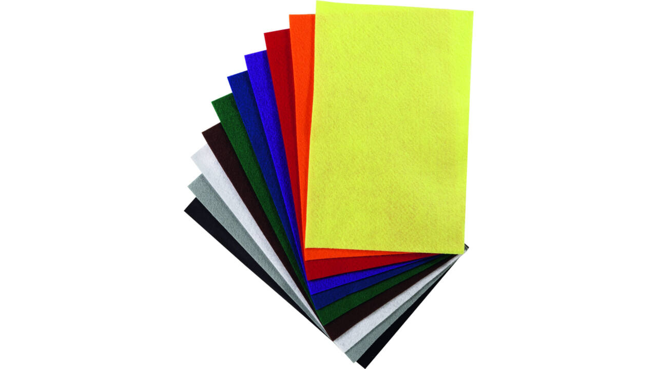 Vilt Folia 20x30cm 150gr 10 vel assorti kleuren