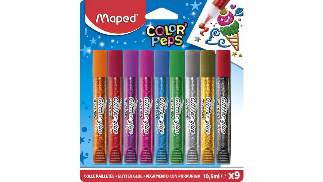 Glitterlijm Maped Color'Peps set á 9 kleuren