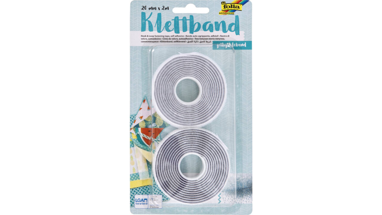 Klittenband Folia 20mmx2m wit