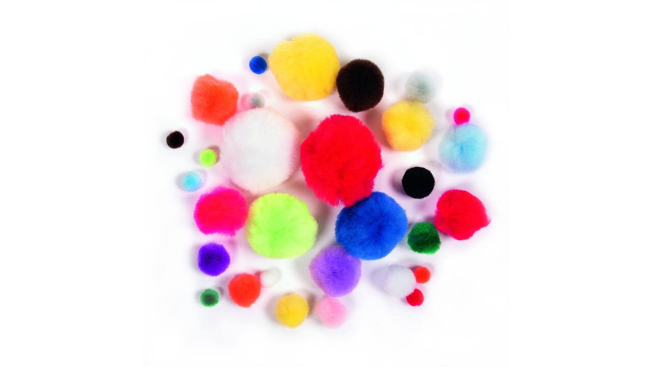 Pompon Folia 30 stuks diverse kleuren en afmetingen