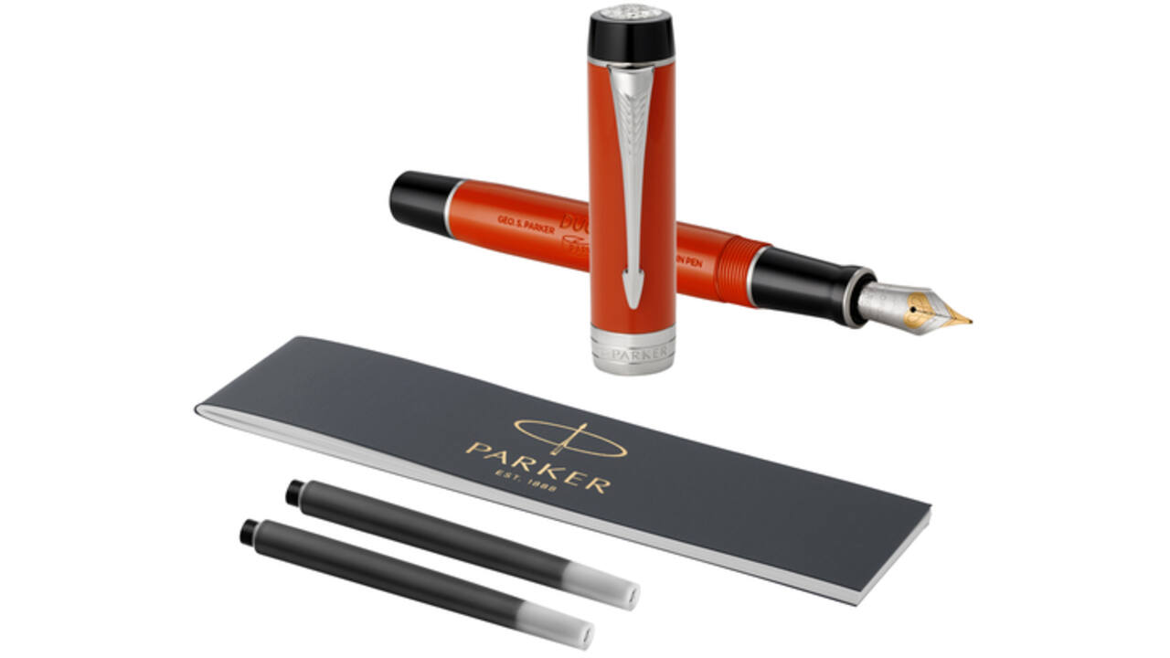 Vulpen Parker Duofold Classic Vintage big red lacquer 18k CT medium