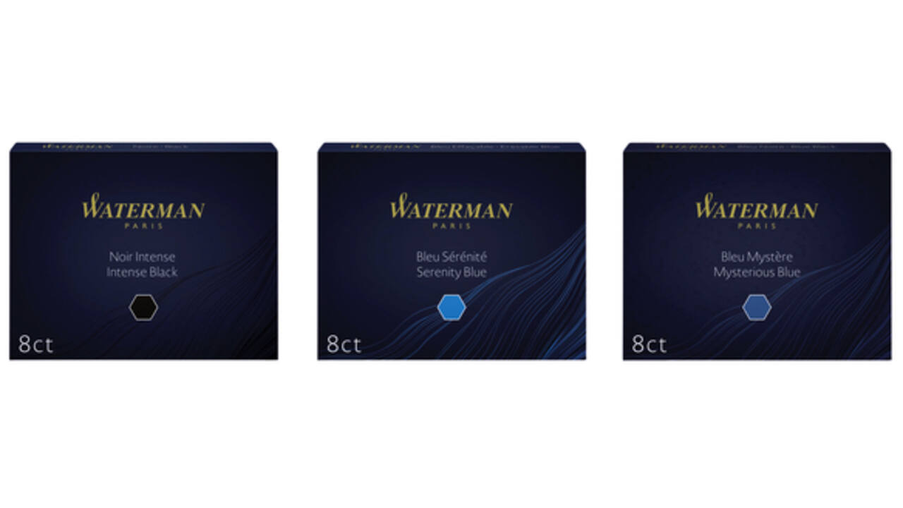Inktpatroon Waterman nr 23 lang blauwzwart pak à 8 stuks