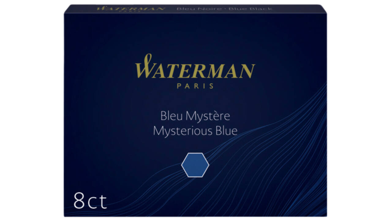 Inktpatroon Waterman nr 23 lang blauwzwart pak à 8 stuks